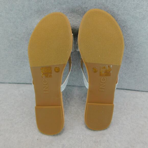 Women's Mabae Silver Embellished Bling Bow Flat Sandals - Size 7 - Picture 9 of 10